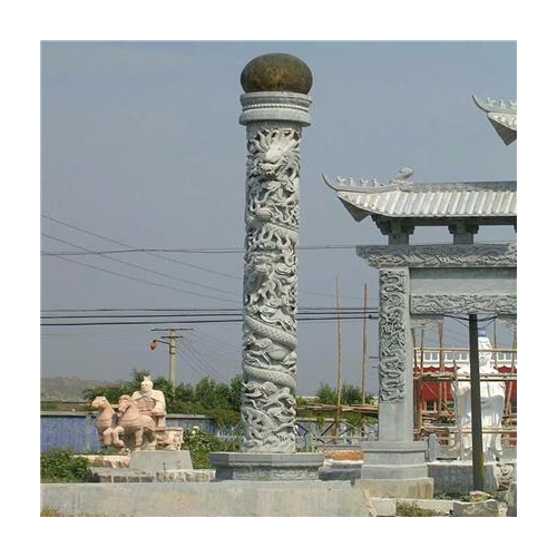 厂家直销 石雕龙柱价格 花岗岩石雕盘龙柱 汉白玉石雕盘龙柱