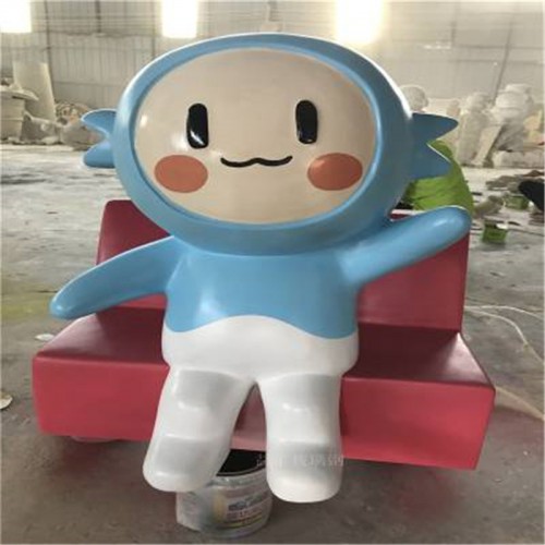 玻璃钢卡通雕塑 商场美陈哑光卡通雕塑