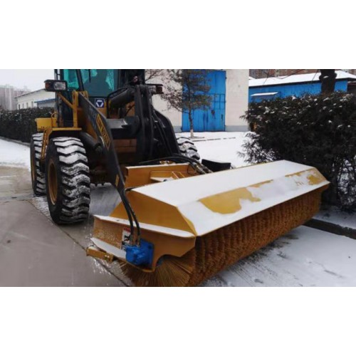 大型铲车包安装除雪滚刷  国产除雪设备 滚刷斜扫除雪机
