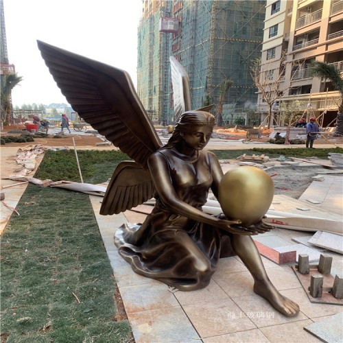 欧式女神雕像定做 玻璃钢仿铜人物雕塑