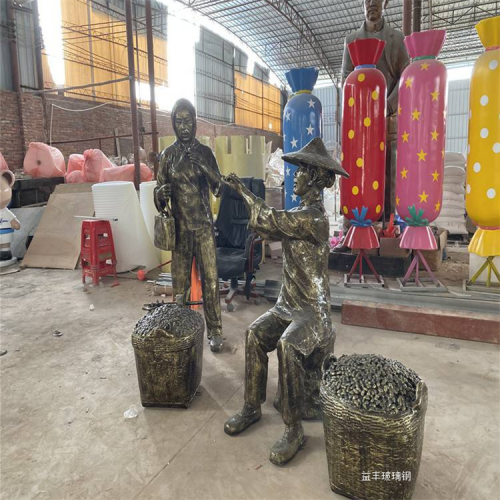 玻璃钢农耕人物雕塑 户外景观雕塑 传承和弘扬农耕文化