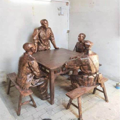 红军主题雕塑 玻璃钢仿铜人物雕塑 革命主题雕塑