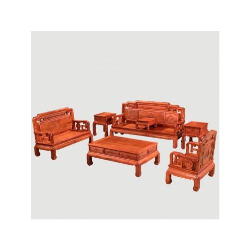 善诚红木家具沙发组合缅甸花梨木全实木中式客厅古典国色天香沙发