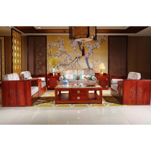 红木家具沙发新中式沙发大果紫檀沙发大果紫檀家具缅甸花梨木沙发