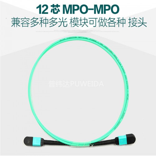 MPO多模尾纤4/6/8/12芯MPO多模跳线