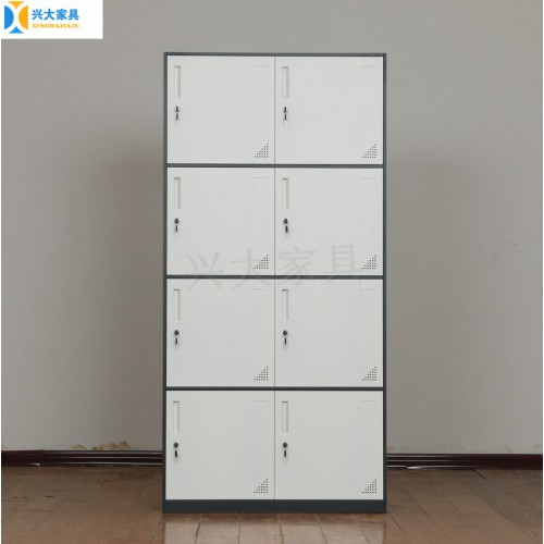 厂家直销 铁柜 铁皮文件柜 8门薄边储物柜 员工宿舍铁柜