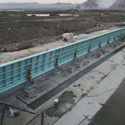 低横轴液压钢坝 液压翻板合页坝