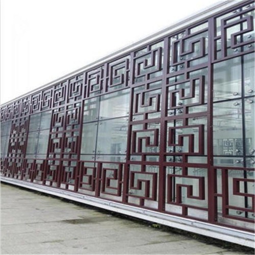 仿古木纹铝窗花
