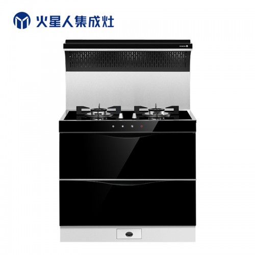 消毒柜集成灶 钢化玻璃台面烟灶