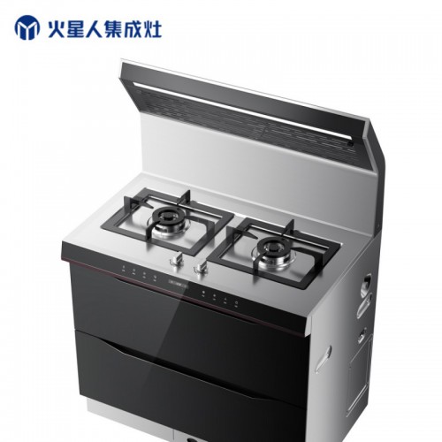 消毒柜集成灶 不锈钢台面烟灶