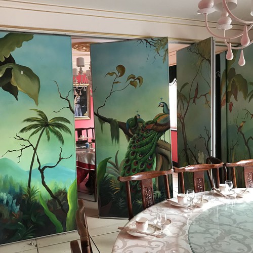 壁画活动隔断 活动隔断厂家