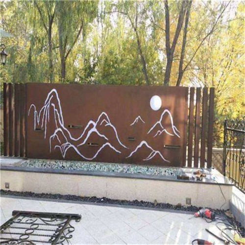 锈板园林景观 锈蚀加工制作安装耐候锈钢板铁艺花箱