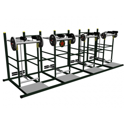 卧推、深蹲、下肢力量组合训练器，部队户外器材