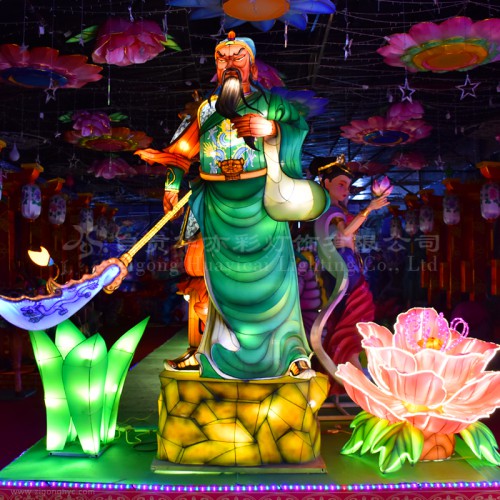 自贡关公神话故事人物造型灯彩灯花灯制作公司厂家直销现货