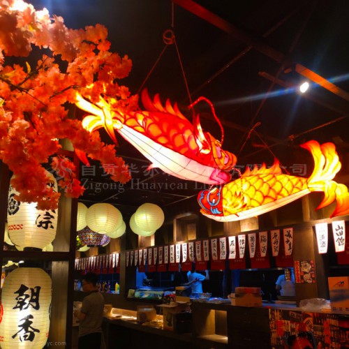 小龙虾灯箱湘菜馆酒店门口摆设LED彩灯花灯策划设计制作厂家