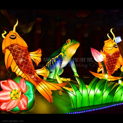鱼灯鲤鱼花灯公园动物园彩灯设计自贡花灯厂家