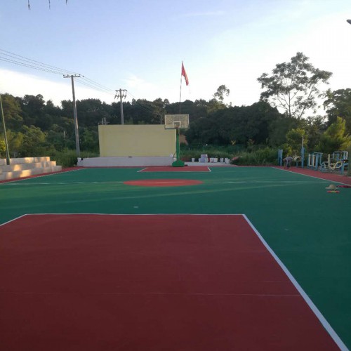 广西丙烯酸篮球场地面运动地坪球场地胶施工厂家