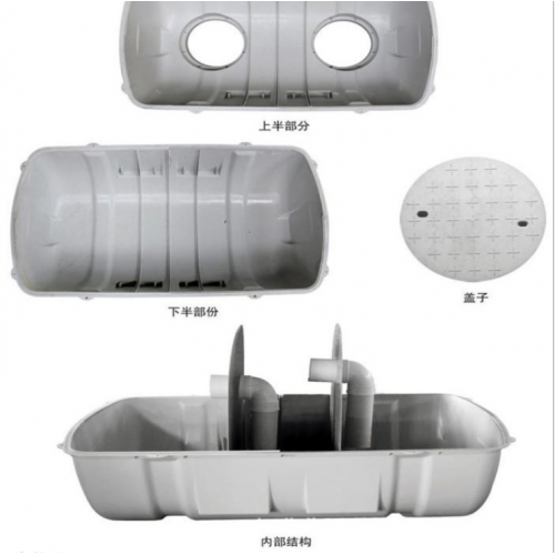 涌泽玻璃钢三格化粪池模压化粪池2立方