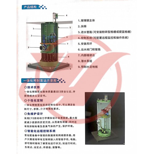 雨水玻璃钢一体化泵站  一体化泵站厂家直销