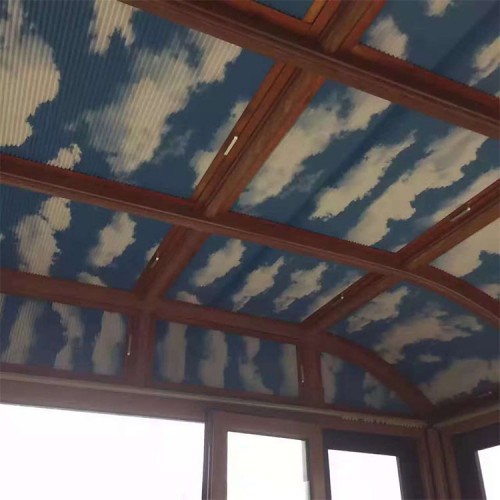 供应蜂巢遮阳帘 波浪天蓬遮阳帘厂家