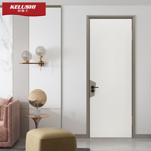 科路士典雅白套灰极简实木复合门