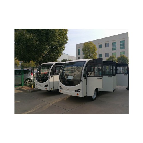14座带门电动观光车，四轮电瓶游览车