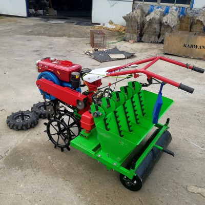 新款种蒜机 株距可调下蒜机 汽油动力种蒜机