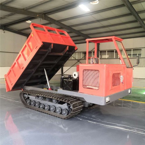 四缸水稻田履带运输车 4吨履带农用翻斗运输车厂家