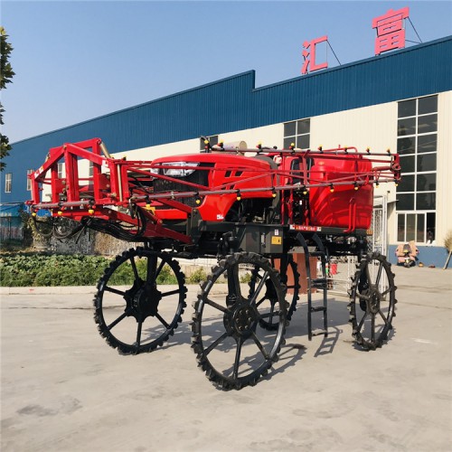 高脚四轮打药车 自走式喷杆喷雾机