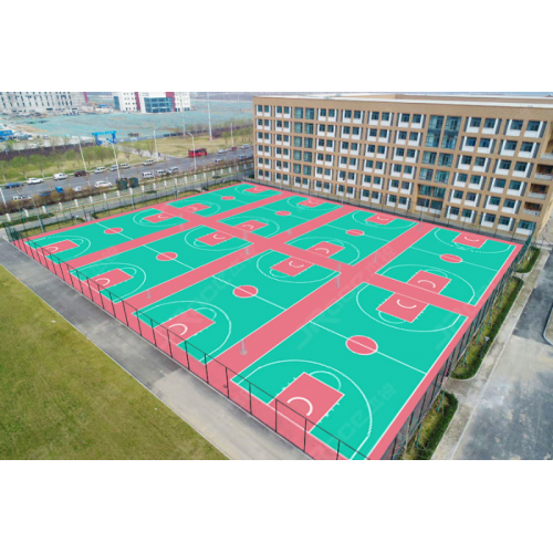 硅pu篮球场 篮球场8mm硅pu塑胶面层 硅pu篮球场厂家