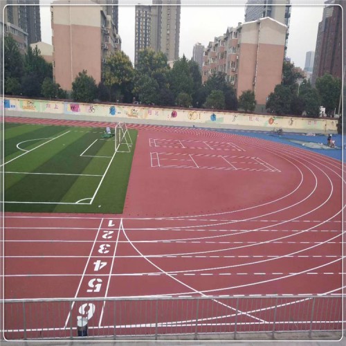 学校操场塑胶跑道 透气型塑胶跑道 混合型塑胶跑道