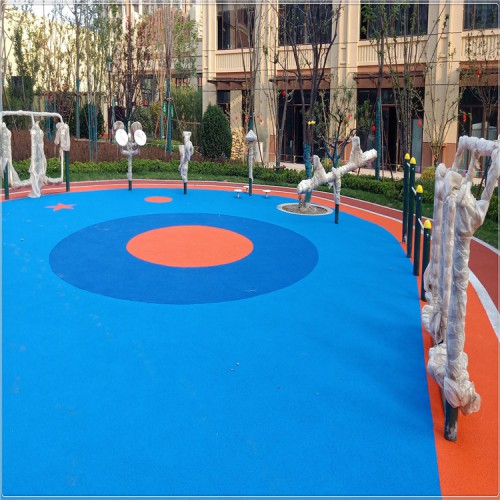 幼儿园塑胶跑道 公园广场彩色塑胶地面