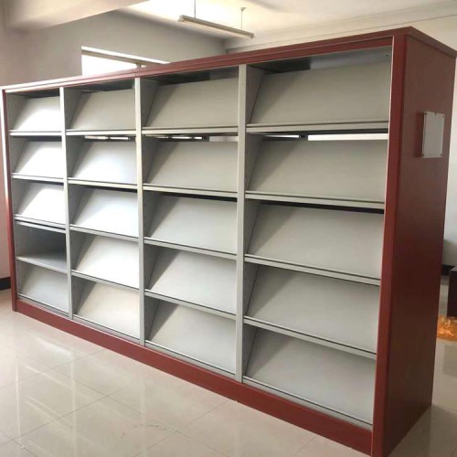 学校图书馆书架 钢制书架 木护板书架