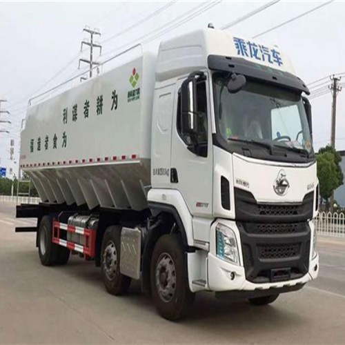 饲料车 柳汽小三轴30方散装饲料车