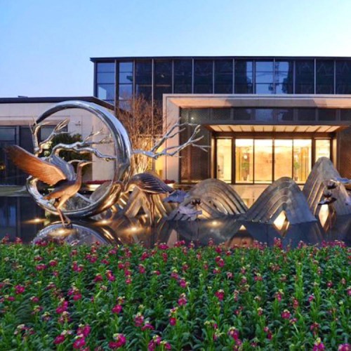 不锈钢抽象圆形雕塑 小区公园展示景观雕塑可定制