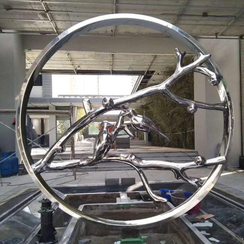 不锈钢雕塑 不锈钢草坪鸟雕塑 户外抽象景观装饰摆件