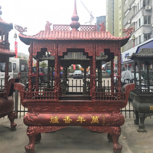 供应广西宗祠铜香炉 南宁祠堂长方形香炉