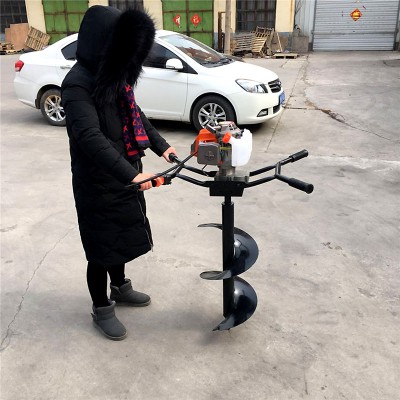 乐民牌种树打眼机 小型汽油挖坑机 工程栽杆埋桩打窝机