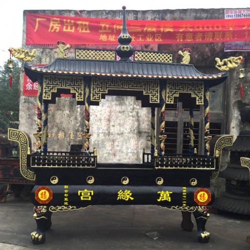 道观铸铁香炉防腐蚀强外表喷漆 禅相香炉厂家报价