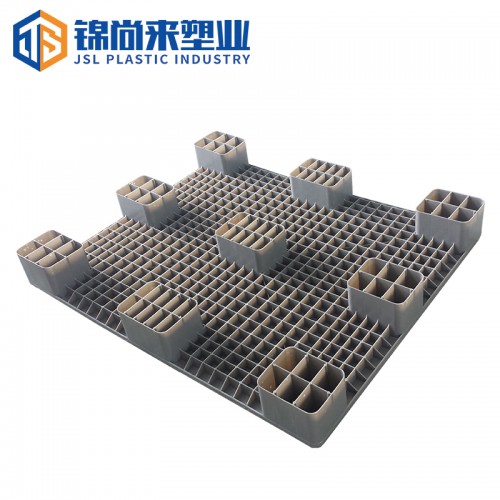 塑胶卡板 浙江厂家生产蓝色1210平板大九脚塑料垫板 现货