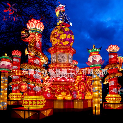 大型花灯设计节庆灯会制作方案策划华亦彩自贡花灯源头厂家