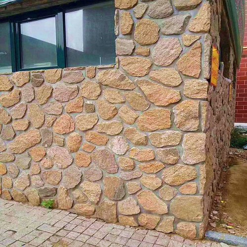 虎皮黄碎拼石 虎皮色片石 砌墙石 垒墙石 浆砌片石