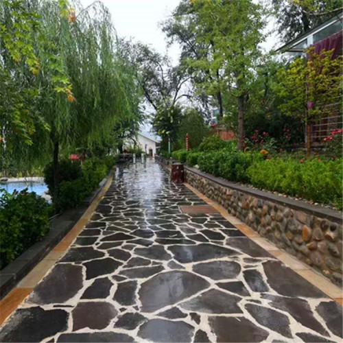 青石板碎拼石 青灰色片石 铺路碎拼石 黑色片石 浅灰色毛石