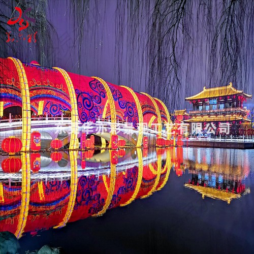 自贡花灯厂家定制广东梅州春节元旦节大型市政民俗彩灯灯会