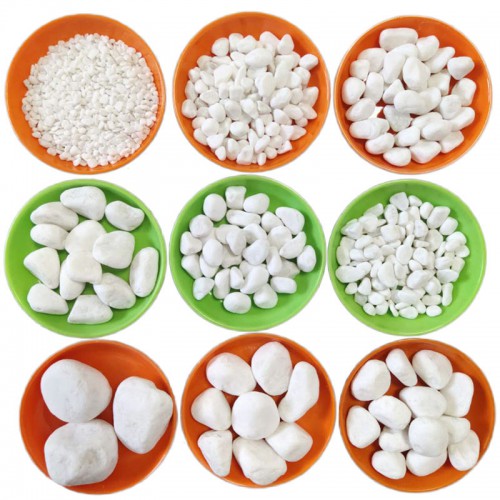 白色鹅卵石 白色石子 庭院 造景 铺路摆件小白石子