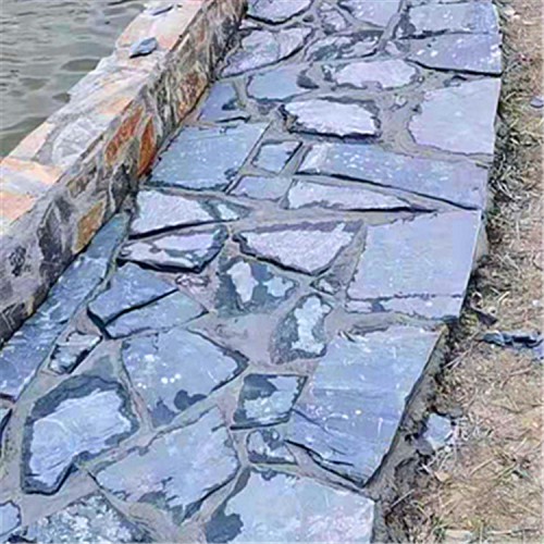 美丽乡村青灰色碎拼石 片石地铺