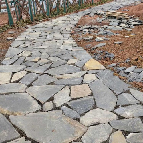 园林地铺片石 墙面碎拼石 垒墙毛石