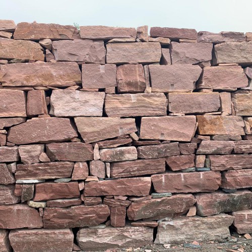 路边垒墙石  园林地铺片石 庭院外墙碎拼石