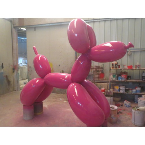 网红气球狗玻璃钢雕塑 卡通雕塑可定制 美陈摆件