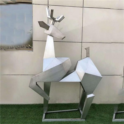 不锈钢雕塑 鹿雕塑 景观雕塑 大型雕塑厂家